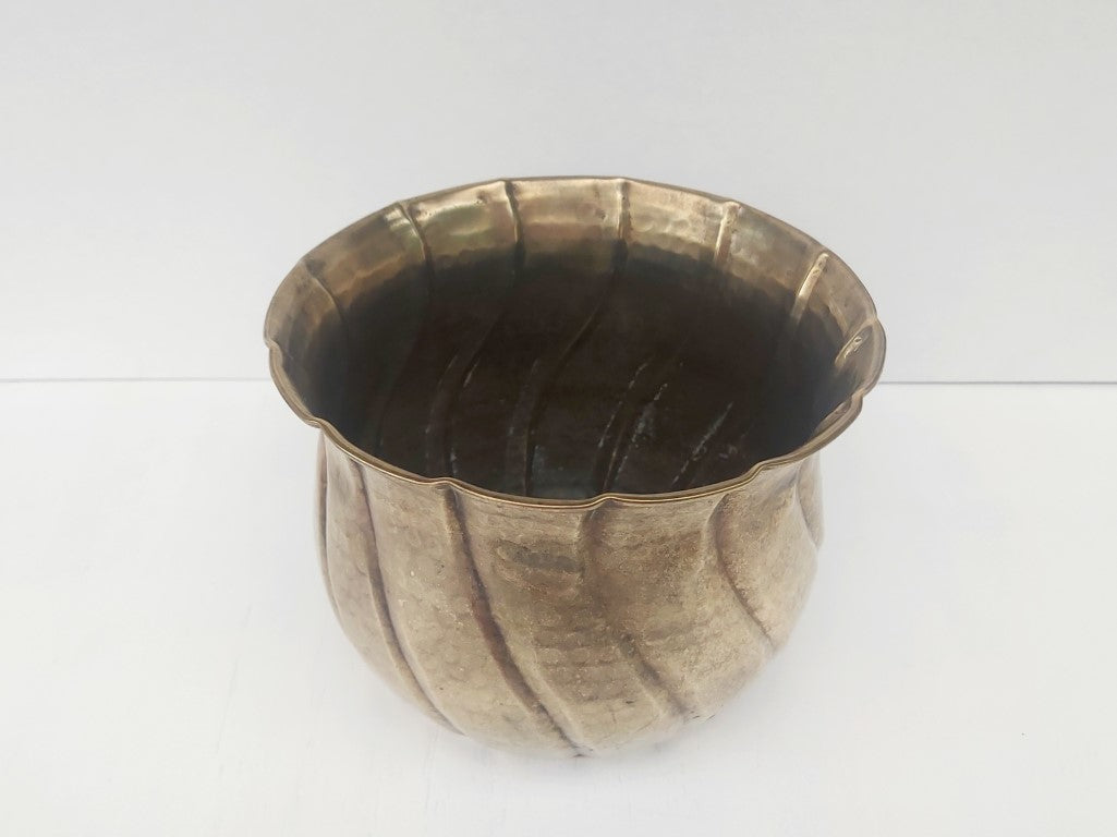 MCM Hammered Brass Planter