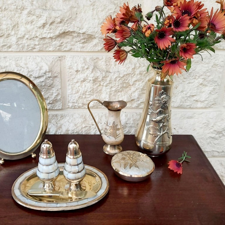 Enamelled Brass Lidded Trinket Dish