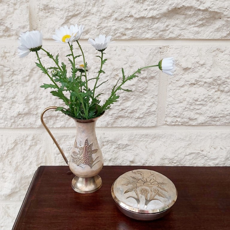 Enamelled Brass Lidded Trinket Dish