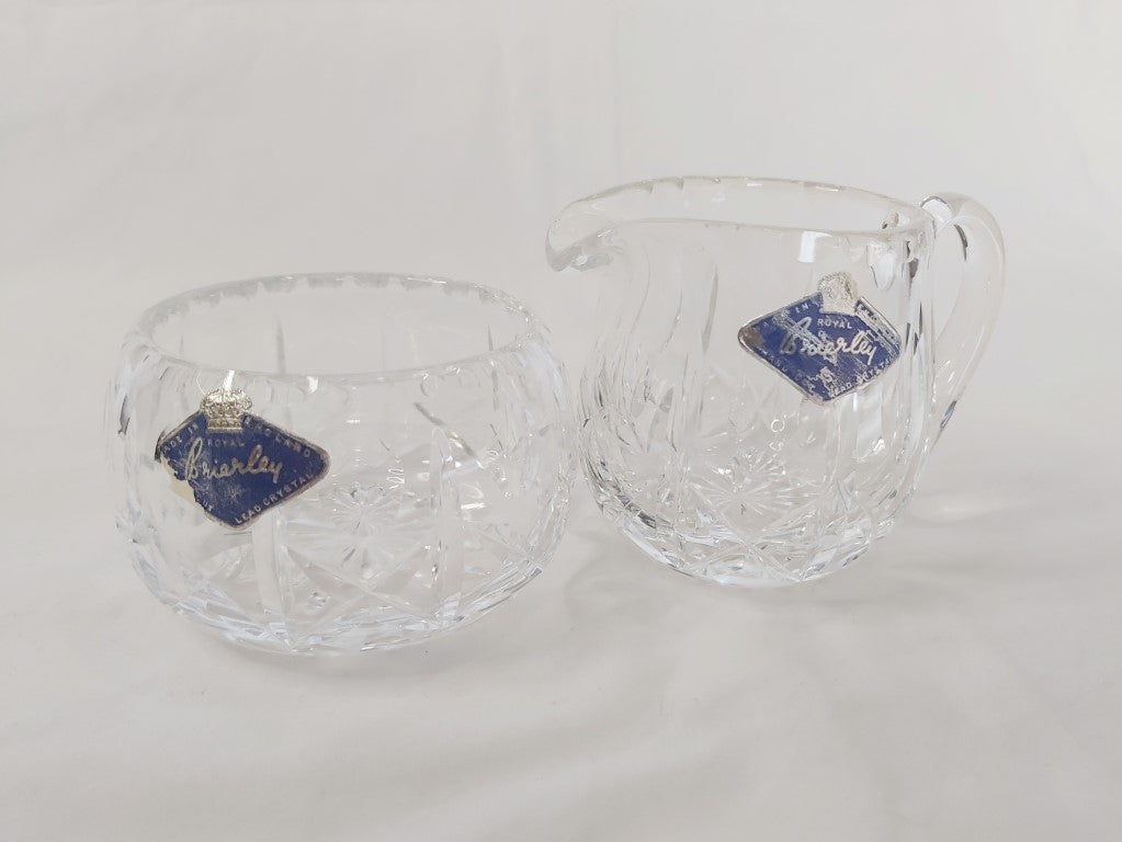 Vintage Royal Brierley Crystal Milk Jug and Sugar Bowl