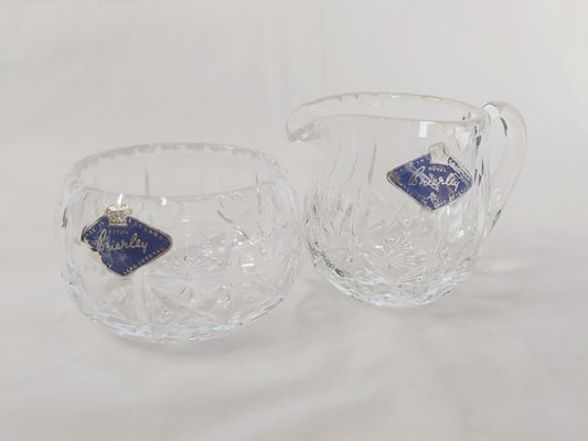 Vintage Royal Brierley Crystal Milk Jug and Sugar Bowl