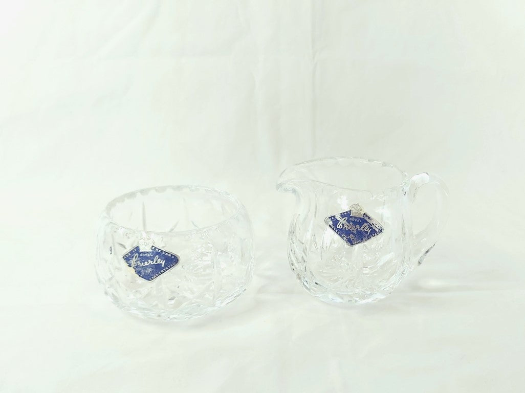 Vintage Royal Brierley Crystal Milk Jug and Sugar Bowl