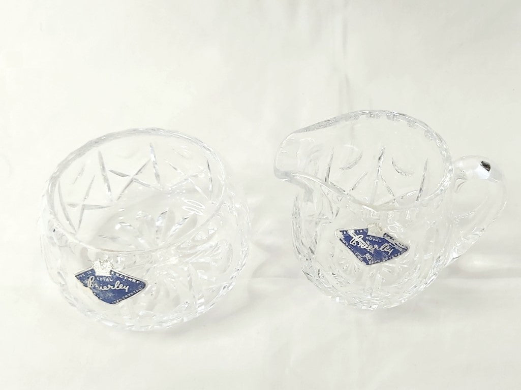 Vintage Royal Brierley Crystal Milk Jug and Sugar Bowl