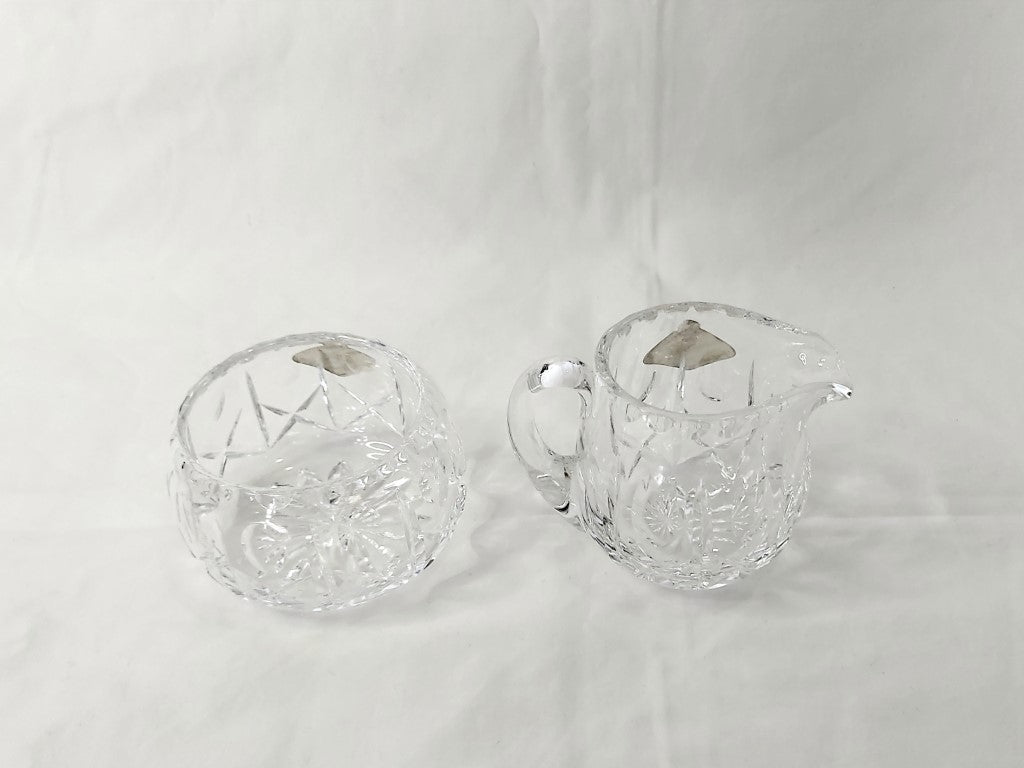 Vintage Royal Brierley Crystal Milk Jug and Sugar Bowl