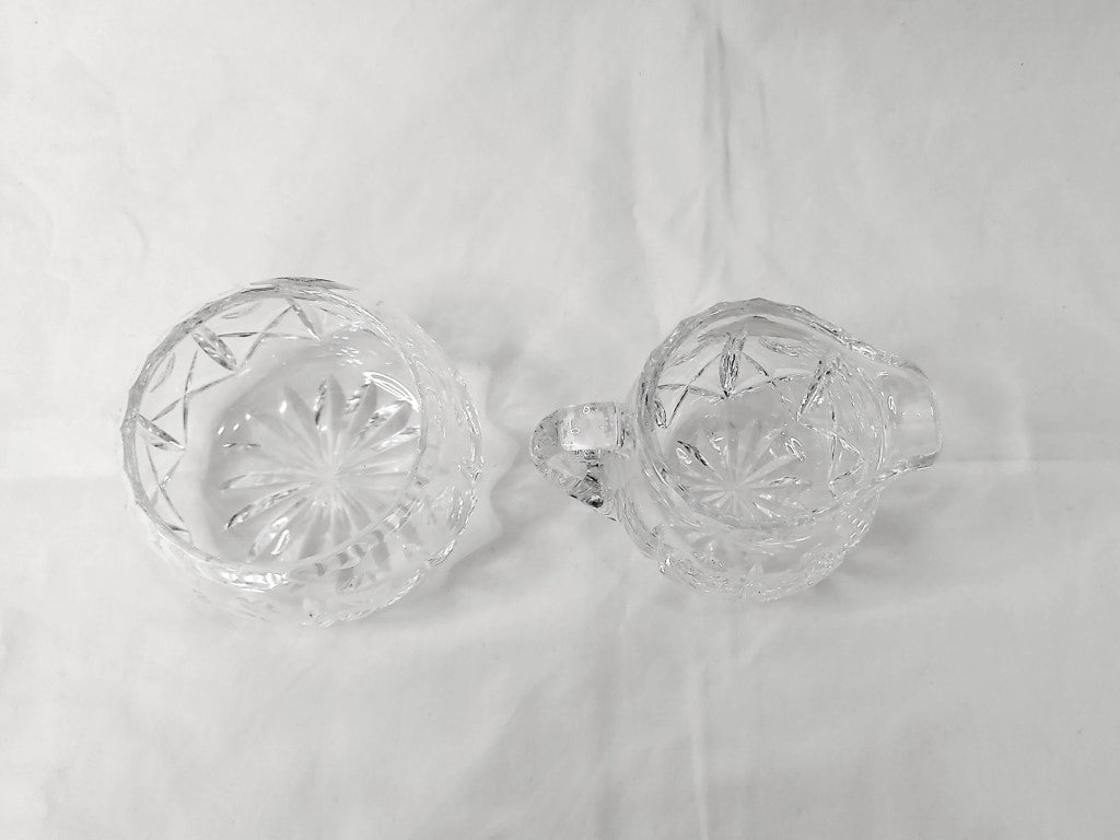 Vintage Royal Brierley Crystal Milk Jug and Sugar Bowl