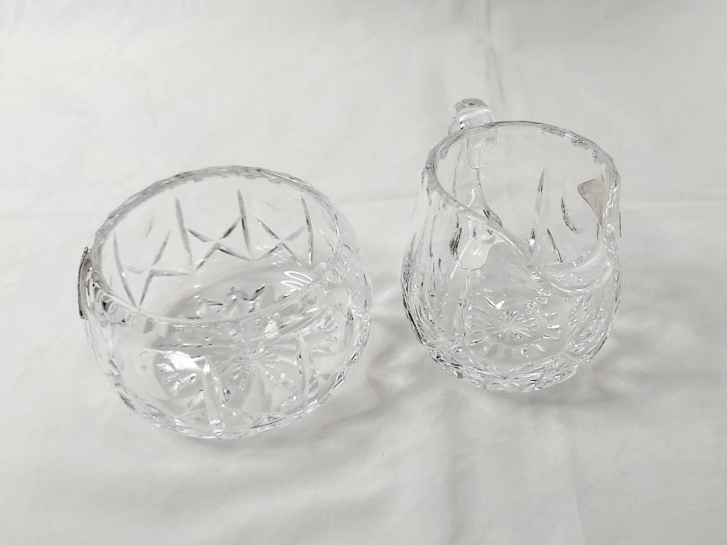 Vintage Royal Brierley Crystal Milk Jug and Sugar Bowl