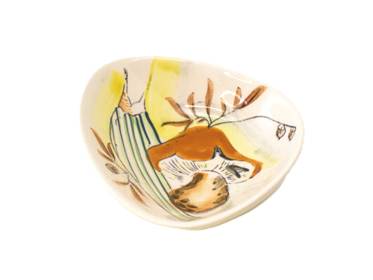 MCM Handpainted Mushroom Dish