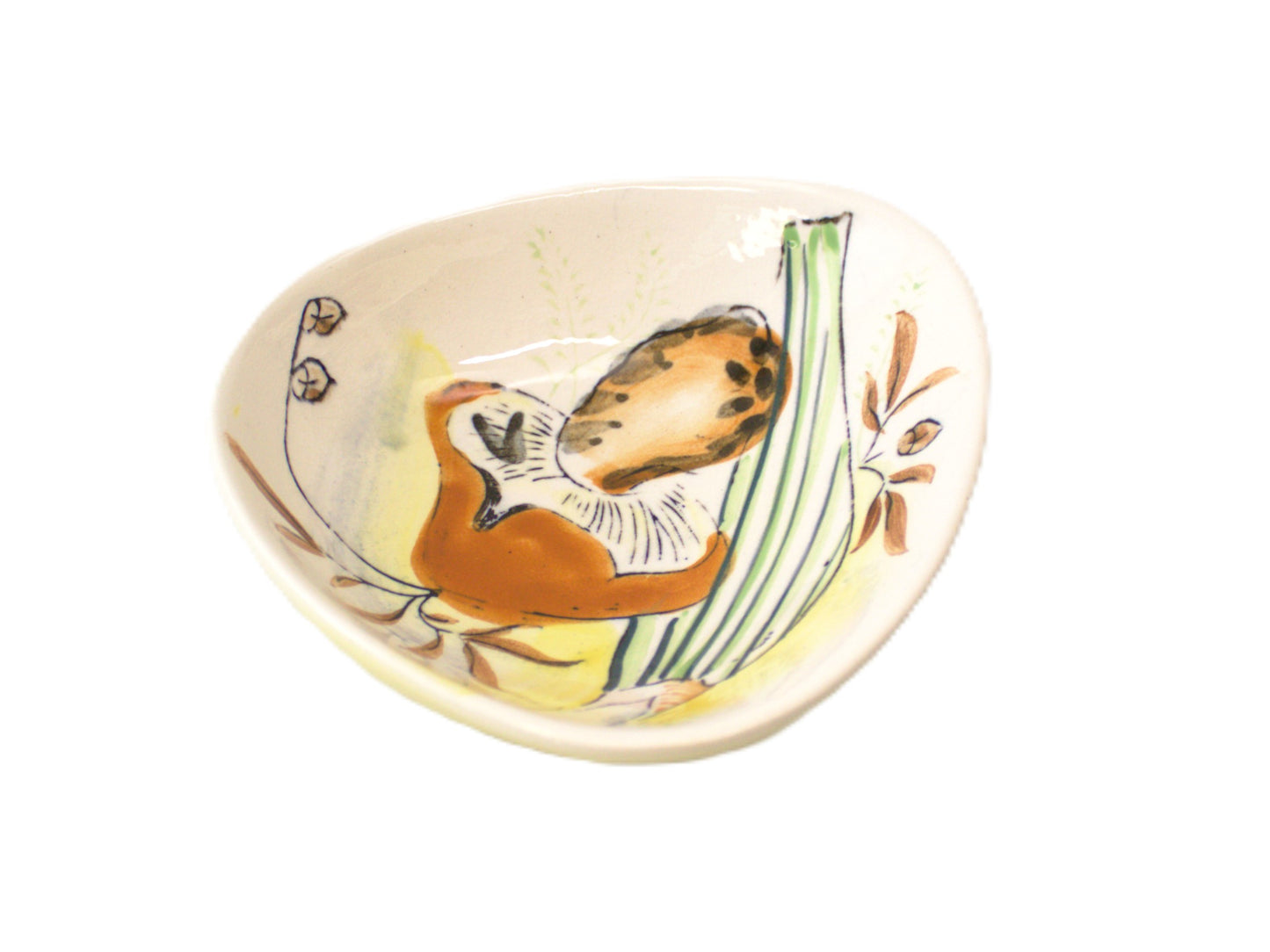 MCM Handpainted Mushroom Dish