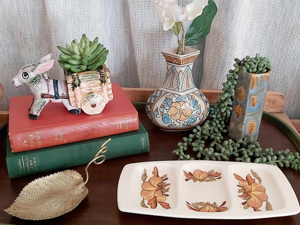 Rare Shape Floral Painted Vase