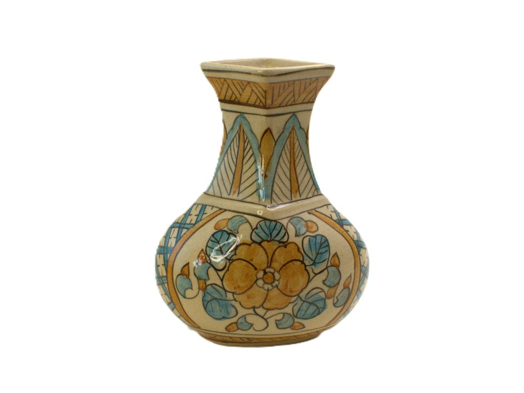 Rare Shape Floral Painted Vase