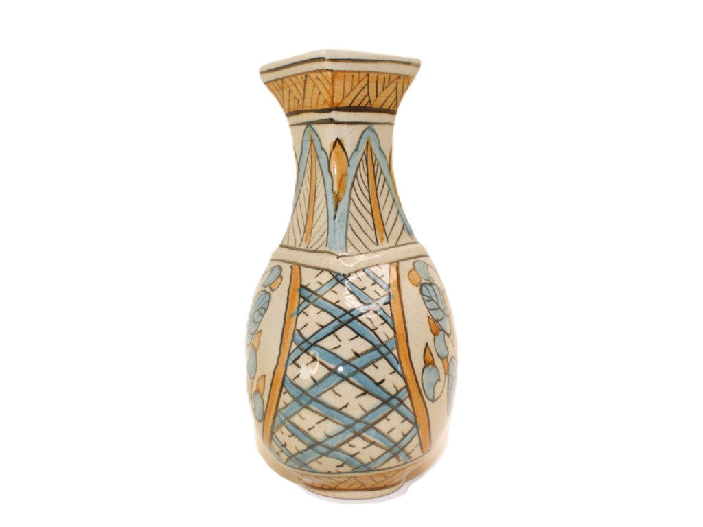 Rare Shape Floral Painted Vase