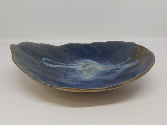 Blue Leaf Handmade Pottery Dish