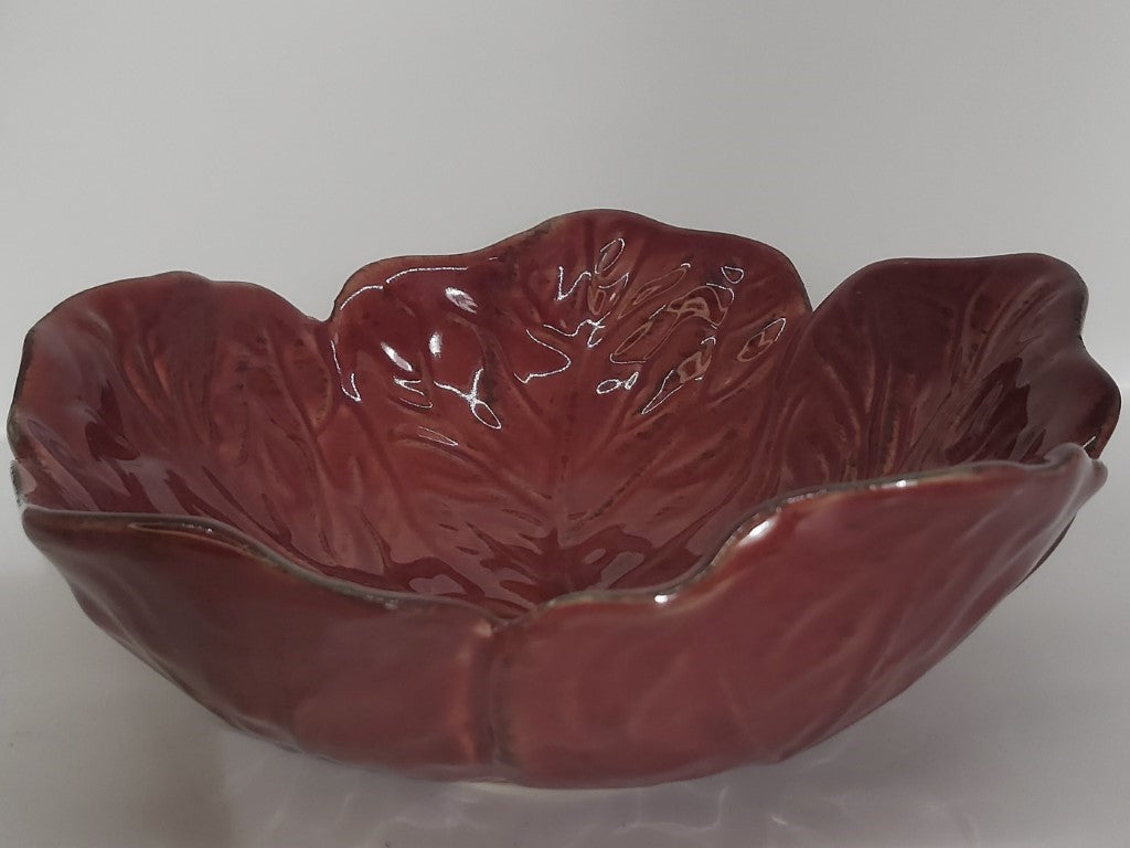 Burgundy Cabbage Leaf Bowl