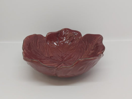 Burgundy Cabbage Leaf Bowl