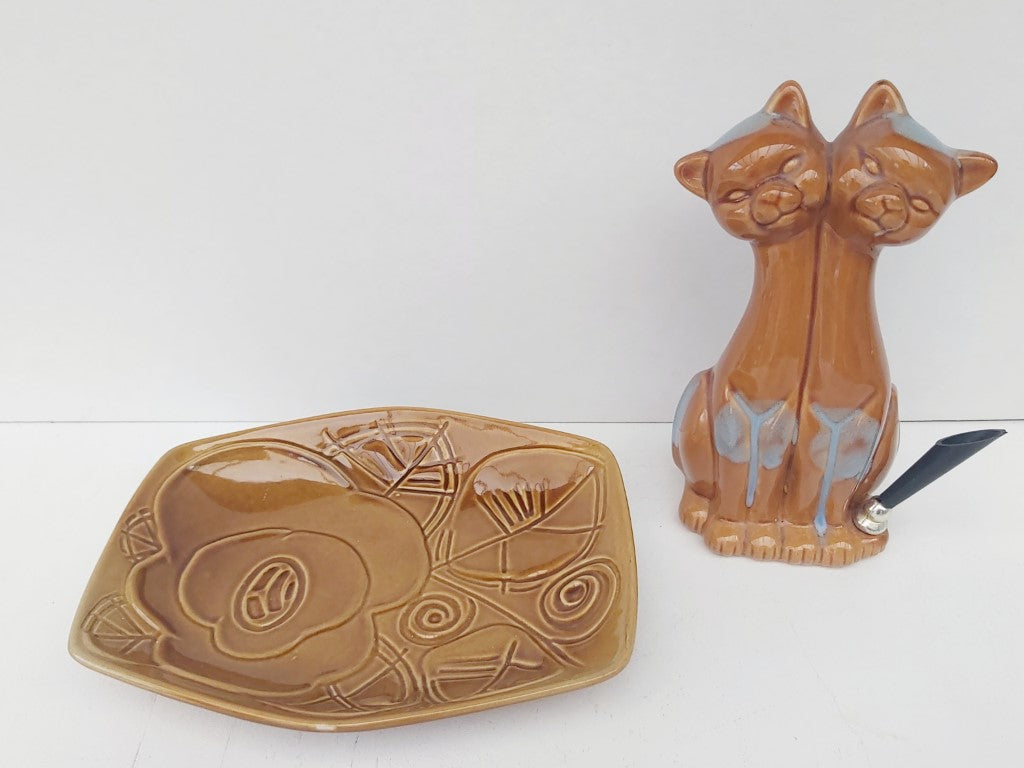 Royal Winton Grimwades Honey Coloured Floral Hexagon Dish