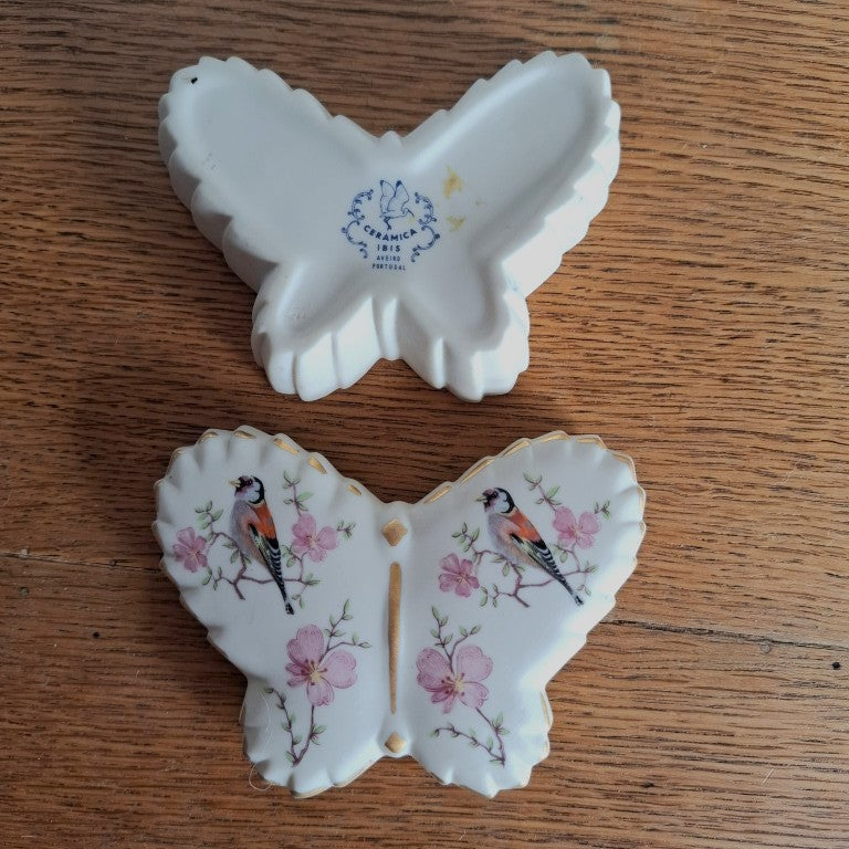 Porcelain Butterfly Trinket Box