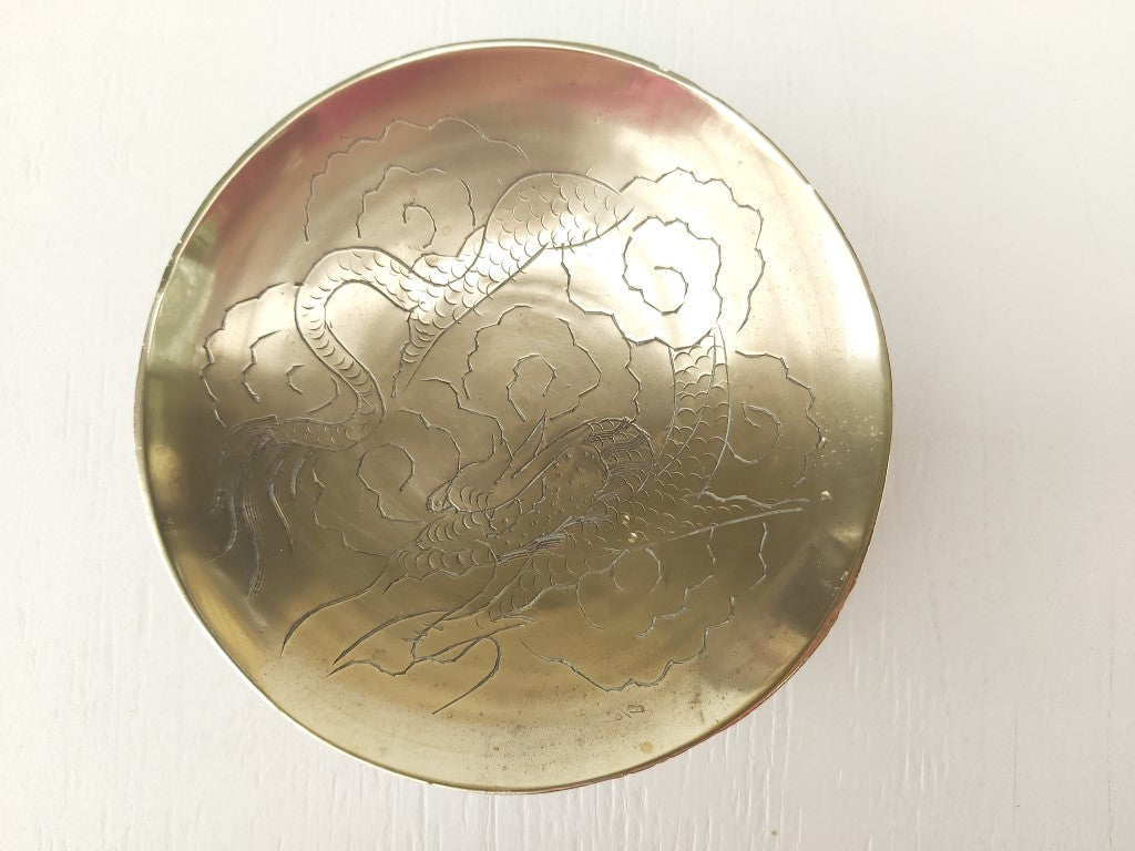 Chinese Brass Engraved Dish