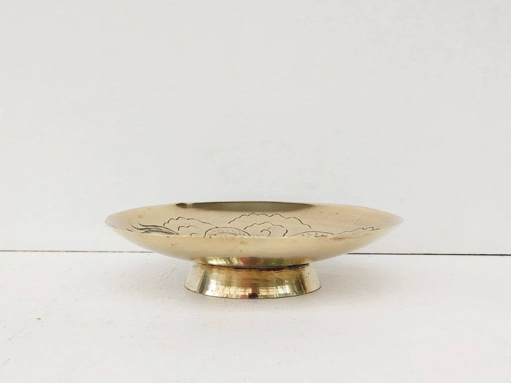 Chinese Brass Engraved Dish