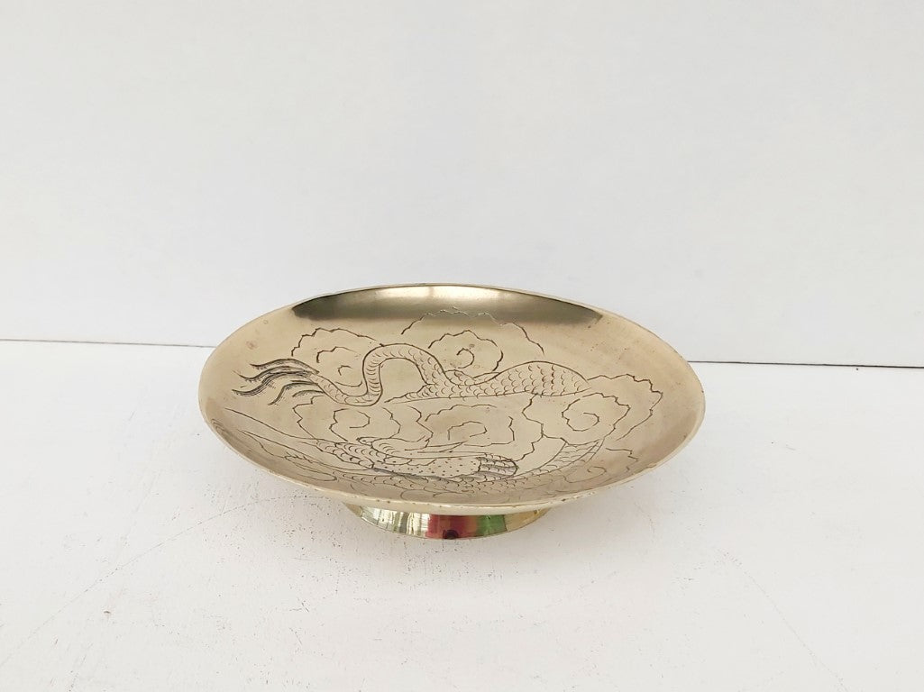Chinese Brass Engraved Dish