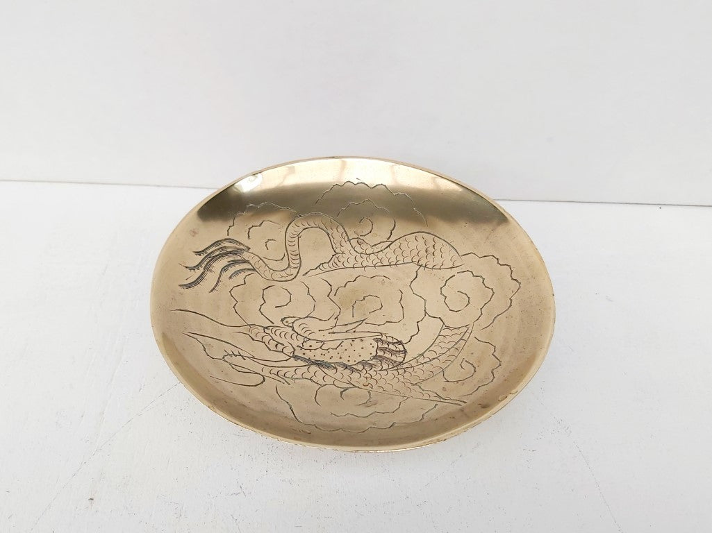 Chinese Brass Engraved Dish