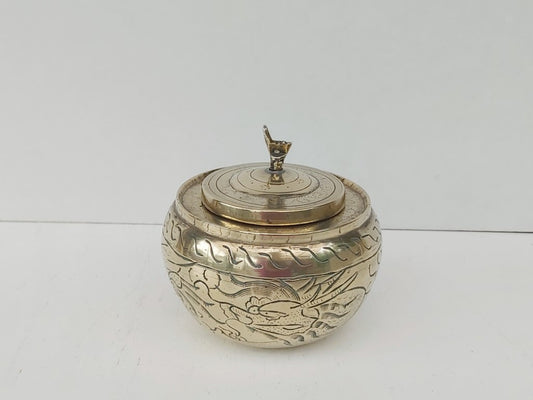 Vintage Chinese Brass Lidded Pot