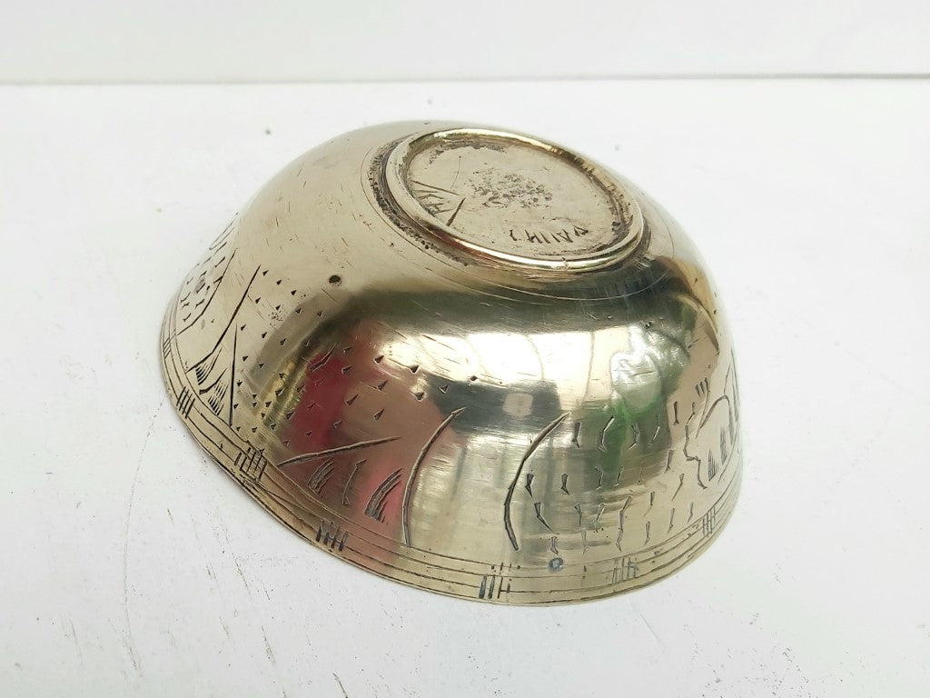 Chinese Brass Decorative Engraved Brass Bowl