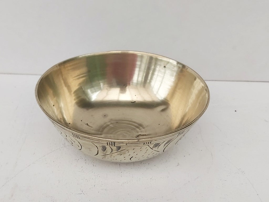 Chinese Brass Decorative Engraved Brass Bowl