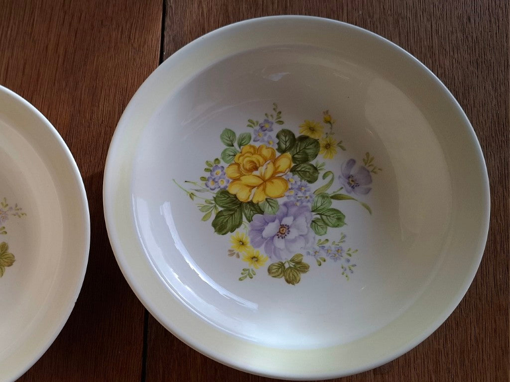 Pair of Crown Lynn Clifton Wood Serenade Bowls