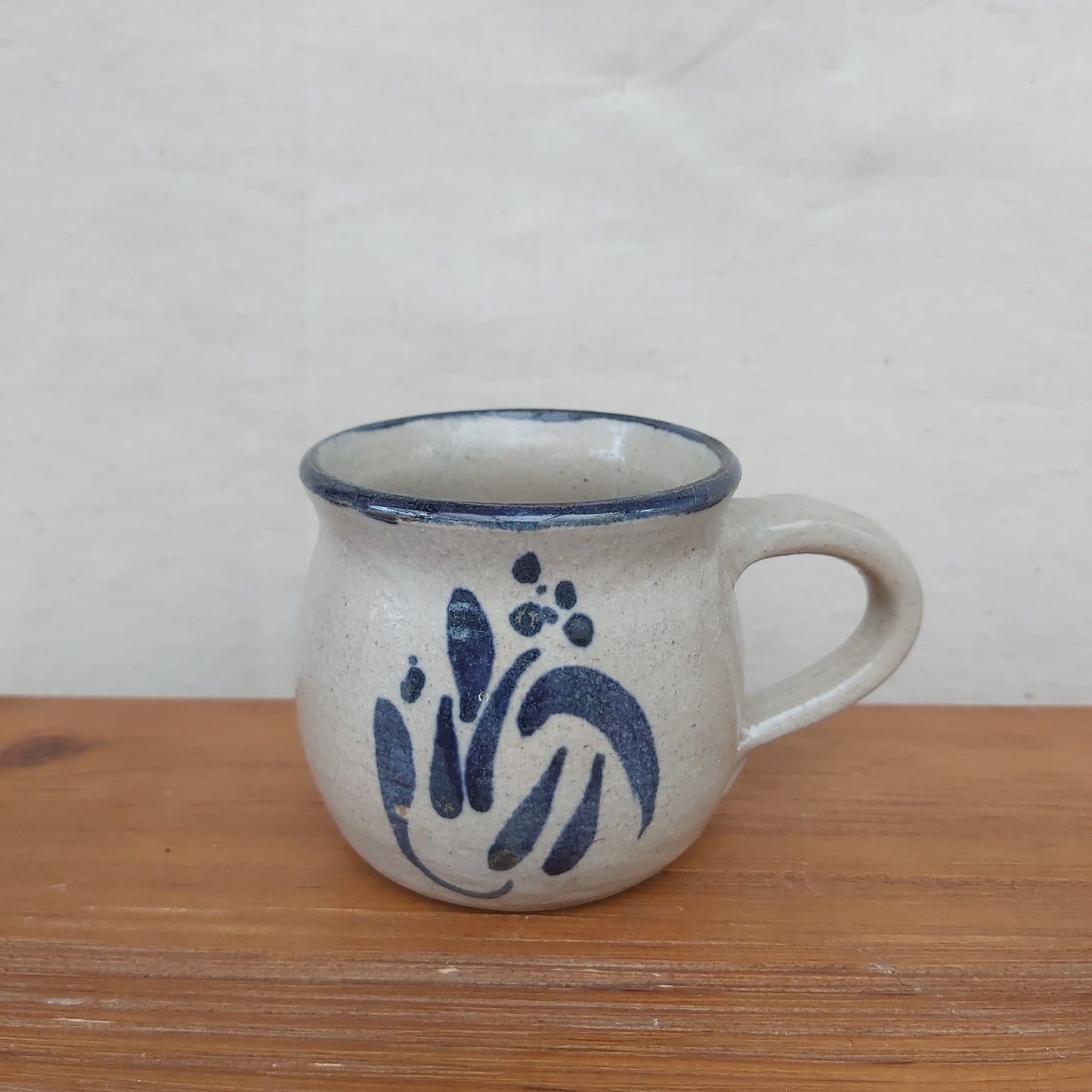 Cobalt Salt Glaze Studio Pottery Coffee Cup