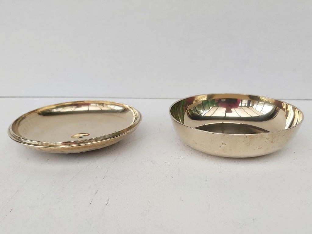 Enamelled Brass Lidded Trinket Dish
