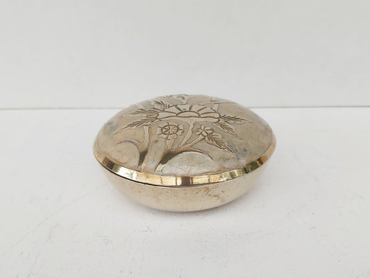 Enamelled Brass Lidded Trinket Dish