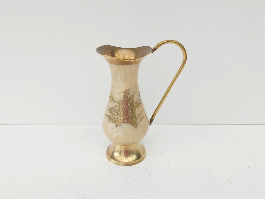 Enamelled Brass Pitcher / Vase