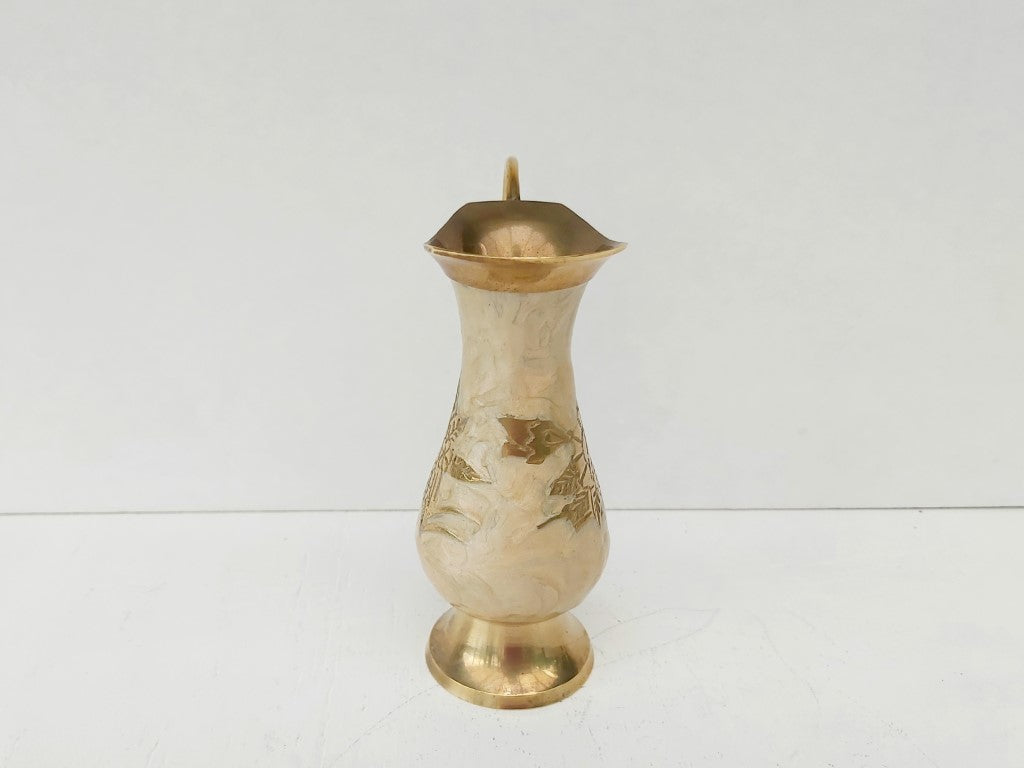 Enamelled Brass Pitcher / Vase