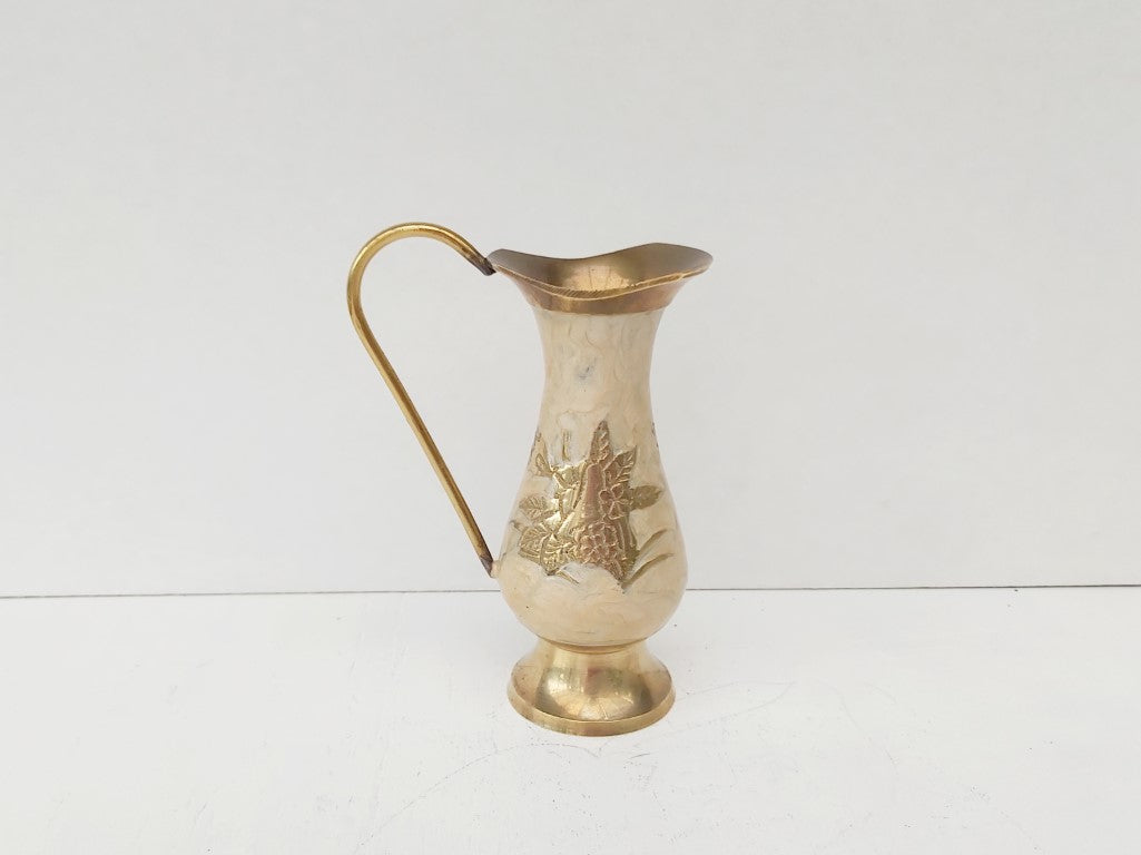 Enamelled Brass Pitcher / Vase