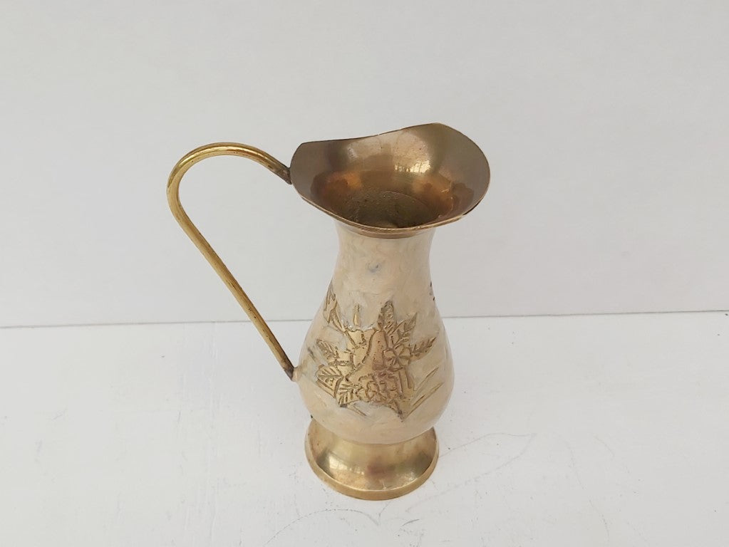 Enamelled Brass Pitcher / Vase