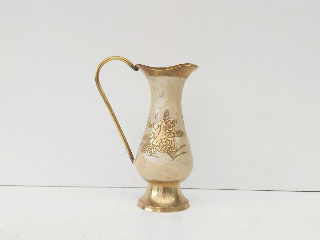 Enamelled Brass Pitcher / Vase