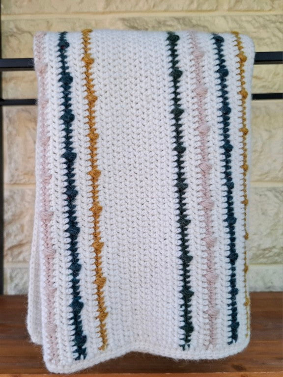 Striped Crochet Wool Baby Blanket