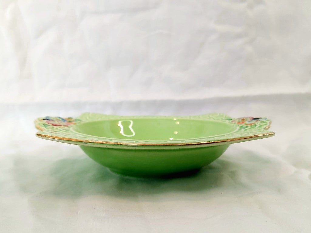 Art Deco Crown Devon Fieldings Green Garden Path Bowl