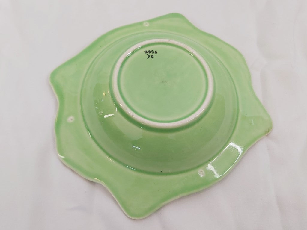 Art Deco Crown Devon Fieldings Green Garden Path Bowl