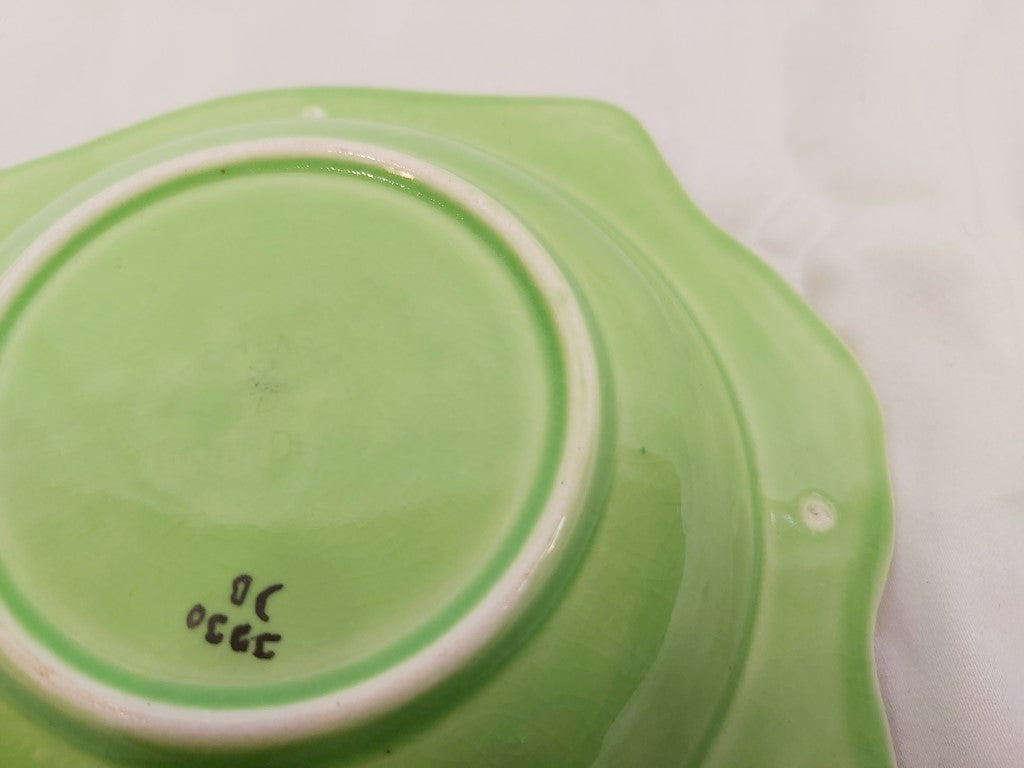 Art Deco Crown Devon Fieldings Green Garden Path Bowl