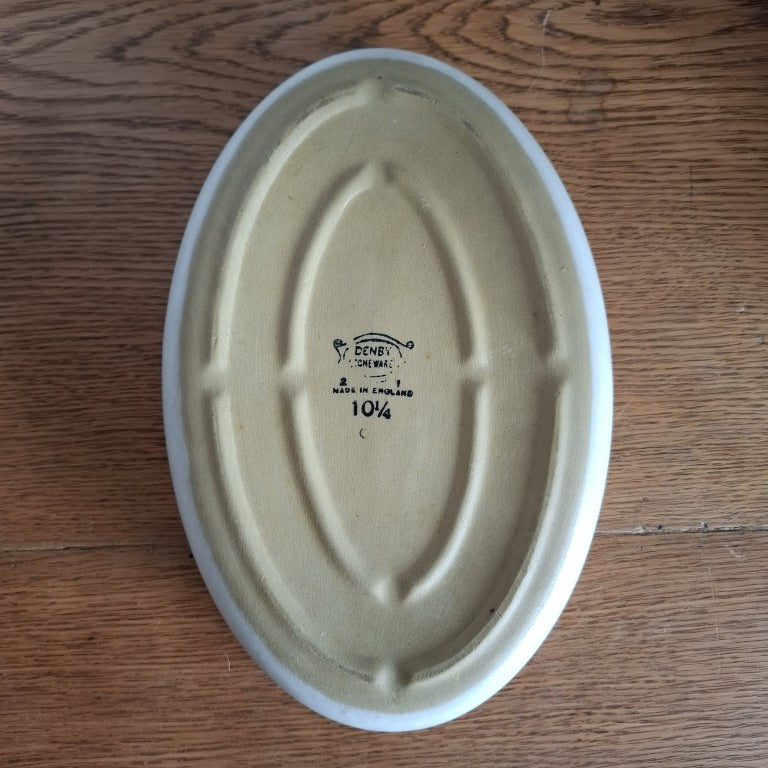 Denby White Rose "Charm" Oval Oven Dish