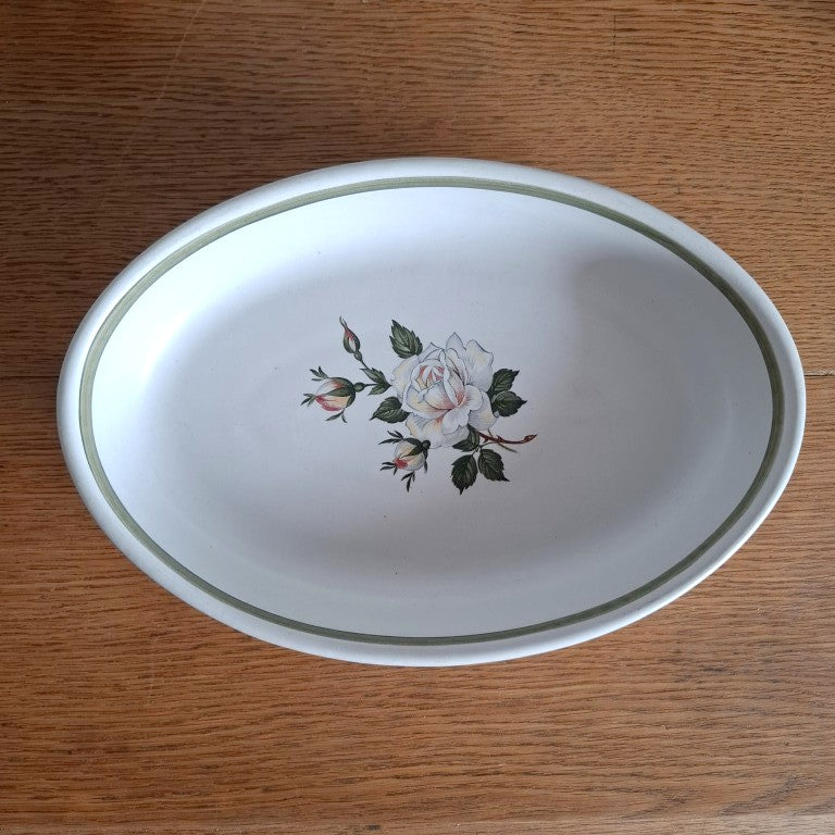 Denby White Rose "Charm" Oval Oven Dish