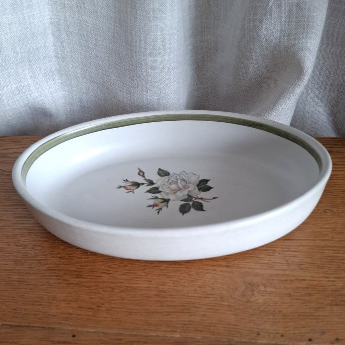 Denby White Rose "Charm" Oval Oven Dish