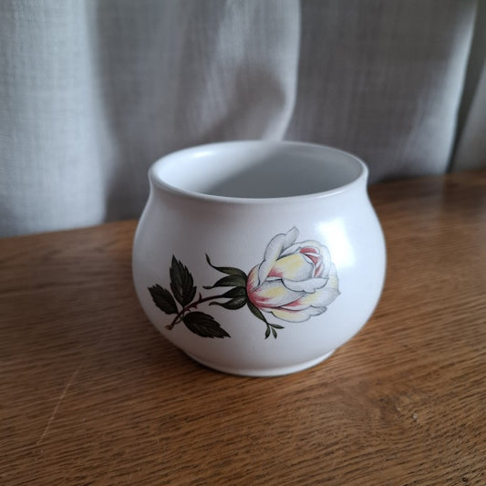 Denby White Rose "Charm" Open Sugar Bowl