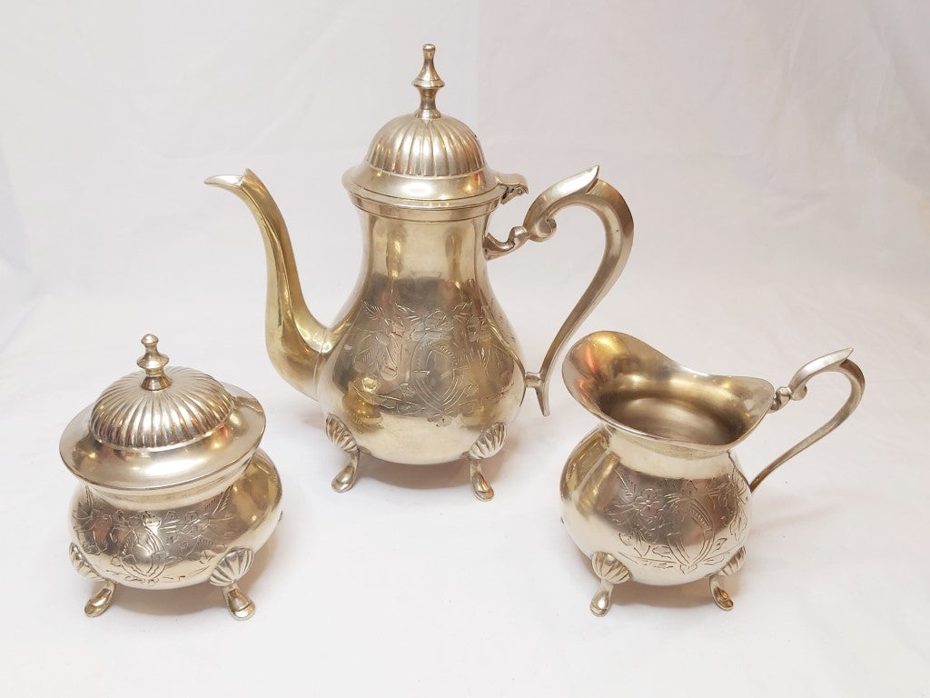 Vintage Engraved EPNS Coffee Pot Set
