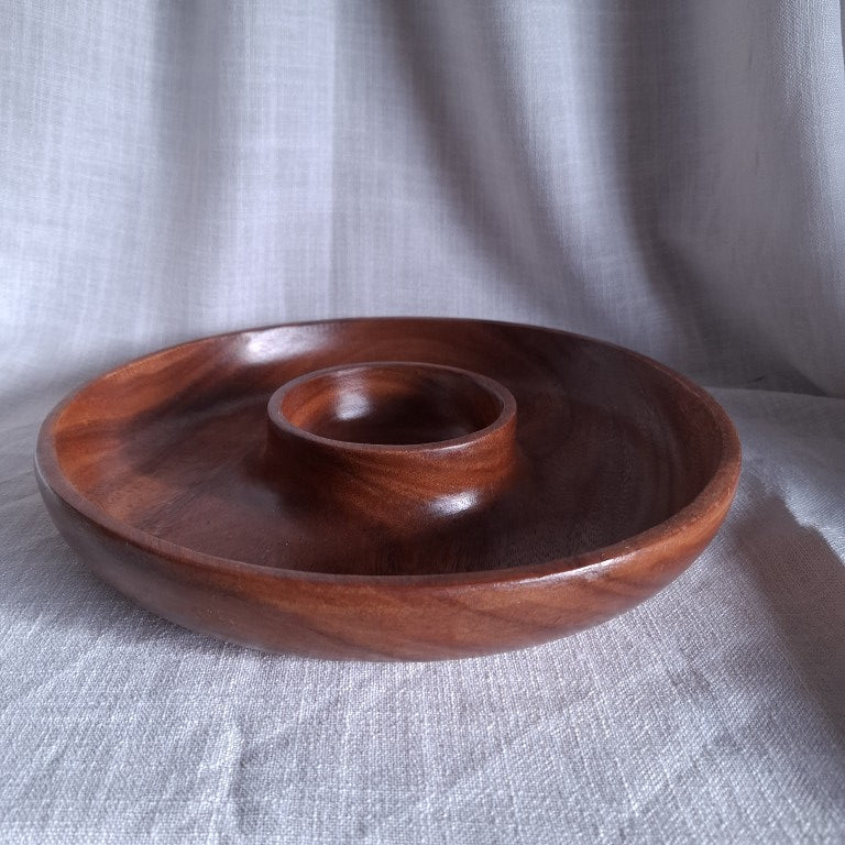 Ecology Round Acacia Wood Chip and Dip Bowl