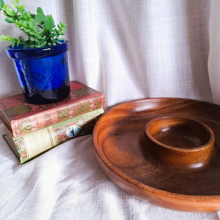 Ecology Round Acacia Wood Chip and Dip Bowl