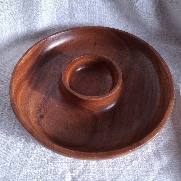 Ecology Round Acacia Wood Chip and Dip Bowl
