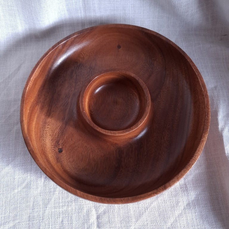 Ecology Round Acacia Wood Chip and Dip Bowl