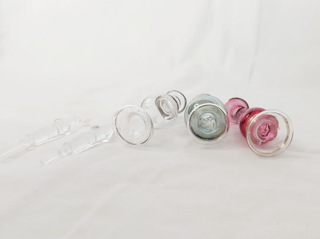 3 Egyptian Perfume Bottles with 2 Stoppers